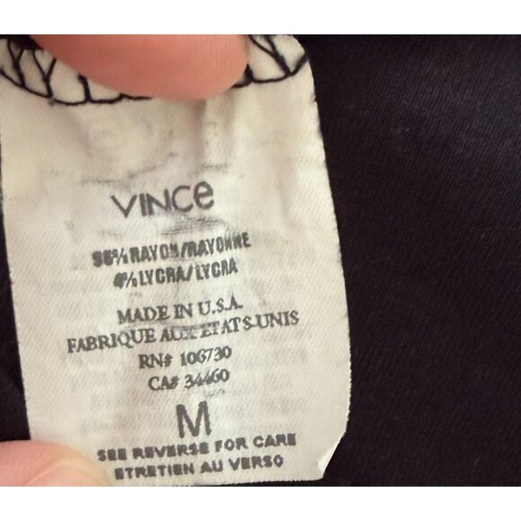 Vince Womens Black Sleeveless Tank Top Medium Rayon Blend Scoop Neck - Picture 5 of 5